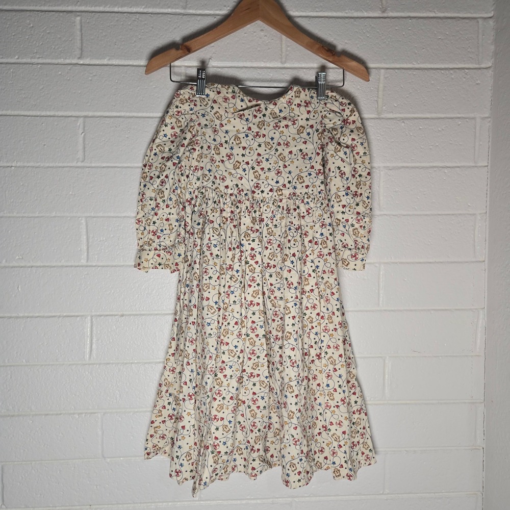 Vtg Handmade Girls Dress Christmas Peter Pan Collar Xmas Festive Holiday 6 S